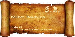 Bekker Magdolna névjegykártya