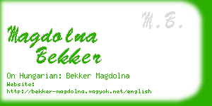 magdolna bekker business card